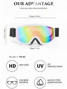 Nouvelles lunettes de ski/cyclisme/alpinisme surdimensionnées coupe-vent, lunettes de ski anti-UV pour hommes