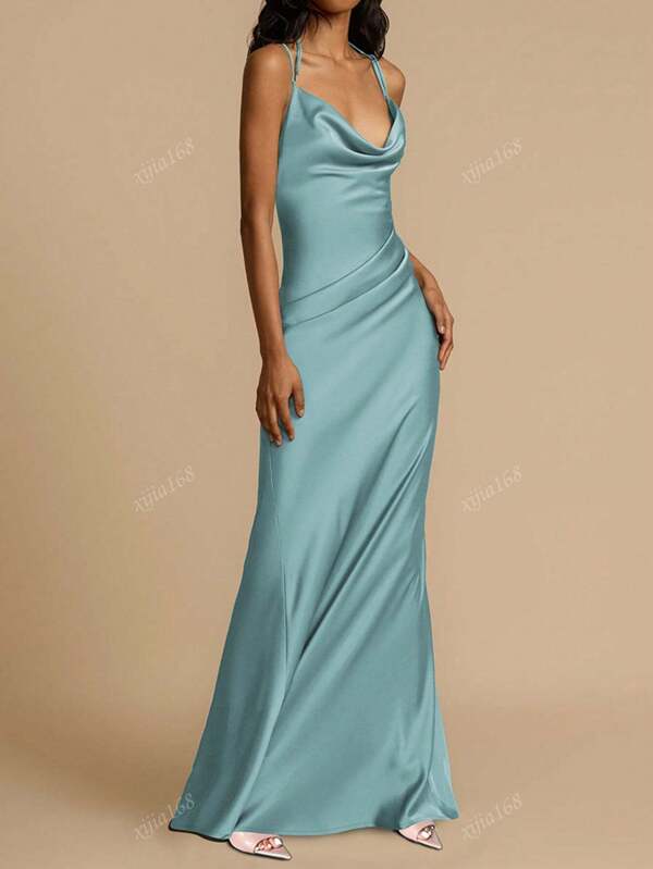 Sexy Open Back Plunge Neck Form-Fitting Party Dress