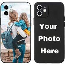 Custodia per telefono personalizzabile, cover protettiva in morbido silicone nero personalizzata, compatibile con , Honor, Redmi, Galaxy, ottimo regalo per amici e familiari per compleanni, Natale e occasioni speciali - nero - Visualizzare 4