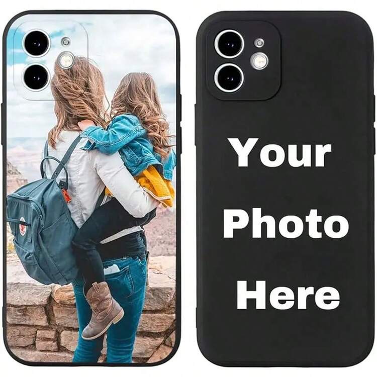 Custom Design Your Own Phone Case, Personalized Soft Black Silicone Protective Phone Cover, Compatible With IPhone, Honor, Redmi, Galaxy, Great Gift For Friends And Family On Birthday, Christmas, Special Occasions - Black - View 3