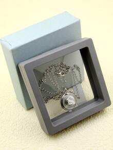 925 Silver Moon Heart Shaped Projection Pendant Necklace, White Shell Light Reflection - The Moon Represents My Heart 925 Silver Necklace With Hidden Words and Projection - View 7