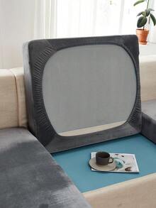 1 Pieza Funda de Sofá de Terciopelo, Estilo Clásico, Protector de Sofá/Funda de Sofá de 1/2/3/4 Plazas/Funda de Cojín de Alta Elasticidad y Confort Adecuada para Sala de Estar, Dormitorio, Hotel y Decoración del Hogar - Gris - Ver 7