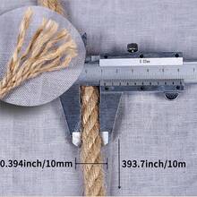 Cuerda de yute amarilla de 10 mm de grosor, 10 metros de largo, 9,5 mm de diámetro, resistente y duradera, adecuada para manualidades, postes rascadores para gatos, jardinería, decoración de estilo granja y talla grande. - Multicolor - Ver 5