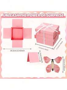 Set de 4 cajas de regalo con mariposas que vuelan, caja sorpresa de papel, adecuada para cumpleaños, bodas, aniversarios y celebraciones del Día de San Valentín