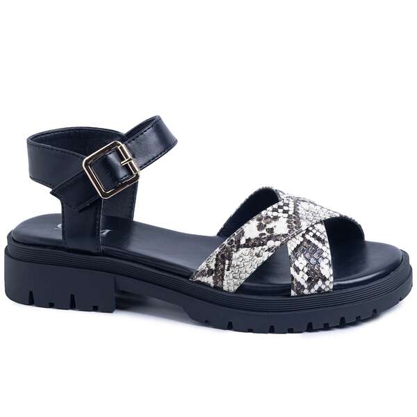calcena Women's Chunky Sole Criss-Cross Sandals With Adjustable Ankle Strap And Open Toe Design For Comfortable Summer Walking And Casual Outfits