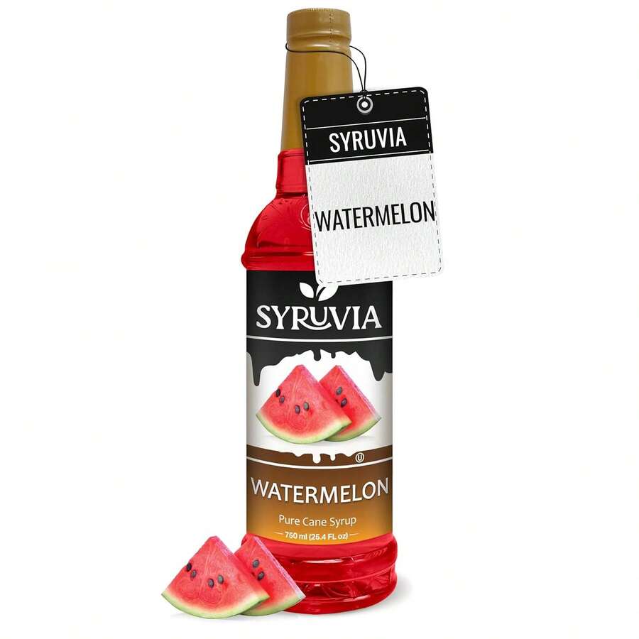 Syruvia Watermelon Syrup (25.4 Fl Oz) - Refreshing Watermelon Flavor In Every Drop – Kosher, Gluten-Free, Perfect For Elevating Your Culinary And Beverage Adventures - 25.4 Fl Oz - View 1
