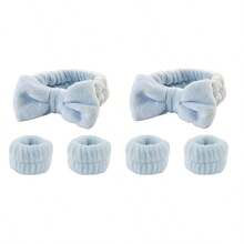 3 件装柔软珊瑚绒腕带，Spa 毛巾布头带，吸汗可洗发带，女士时尚发饰 - 彩色 - 查看 8