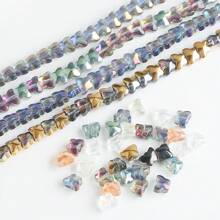 50pcs 8mm Side Hole Heart Shape / Center Hole Butterfly Glass Beads For DIY Handmade Jewelry, Suitable For Necklace, Bracelet, Earrings, Waist Chain, Headwear, Shoes, Accessories, Phone, Keychain, Pendants
