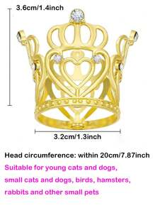 1pc Pet Birthday Crown Hat, Cat Birthday Crown Hat, Dog Birthday Crown Hat, Cat & Dog Pearl Crown Hat