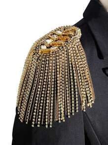 1pc Fashionable Versatile Exquisite & Elegant Tassel Epaulette Accessory Jewelry For Men, Suitable For Business & Daily Wear