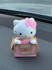 Sanrio Caja de adorno de dibujos animados de Hello Kitty, estilo Sanrio creativo, regalos de cabezón, adecuado para la vida cotidiana, regalos para niños y niñas, regalos de vacaciones, decoraciones, regalos de graduación