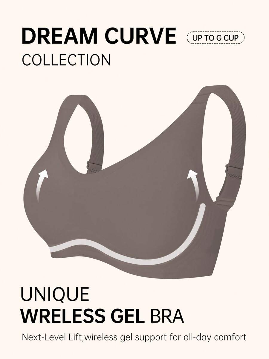 Sujetador sin costuras para mujer, sujetador inalámbrico, sin aros, con relleno ligero, push-up, elevación natural, con copas elásticas suaves. Sujetador inalámbrico, sin costuras, push-up para mujer.