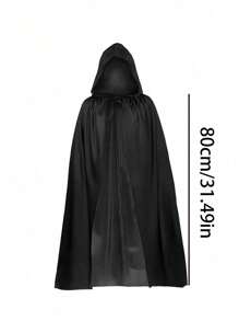 1 pezzo di mantello sottile e trasparente in materiale lavorato a maglia, rosso e nero, unisex per adulti, con cappuccio, monolayer, adatto per travestimenti di Ognissanti come strega, demone, vampiro, accessorio costume