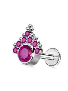 1 pieza Anillo para el labio con gota de agua con rhinestone, joyería para perforaciones en la oreja, Ashley Maduro Medusa, material hipoalergénico de acero inoxidable 316L, diseño de espalda plana con rosca interna, apto para uso diario, fiesta, cita, regalo para novia, amigas, estudiantes, madres - Multicolor - Ver 19