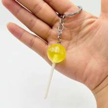 1pc Simulation Lollipop Keychain Keyring Transparent Light Up Resin Accessories Candy Bag Pendant Creative Gift Diy School Bag Pendant School Bag Charm Back To School Gift Graduation Gift Halloween