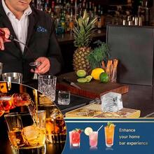 Bandeja de Diseñador de Hielo, Sello de Cubitos de Hielo de Latón con 4 Patrones, Bandeja de Hielo, Accesorios Modernos para Camareros, Molde de Cubitos de Hielo para Whisky, - Ninguno - Ver 3