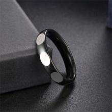1 pieza Anillo de acero de titanio, anillo minimalista para parejas, acero inoxidable - Multicolor - Ver 6