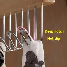 1 件多功能木衣架，带 8 个挂钩 -360° 旋转挂钩 - 便携式内衣、领带、帽子、袜子、毛巾、袜子和手套木衣架 - 节省空间的设计，适合旅行、宿舍和家庭使用，宿舍整理器 | 便携式晾衣架 | 多功能衣架，衣架，独立设计，无需电源，车载壁挂式衣架，非常适合家庭或零售使用 - 彩色 - 查看 4