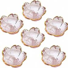 Cute Pink Cherry Blossom Dipping Sauce Dish, Creative Cherry Blossom Hammered Pattern, Catering & Home Kitchen Gold-Trimmed Dipping Sauce Plates, Small Bowl, Exquisite Seasoning Plate, Multi-Purpose,School Supplies