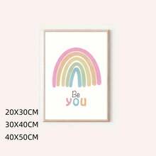 Cartoon Rainbow Sun Heart Nursery Decor Wall Art Poster (Unframed) - Multicolor - View 4