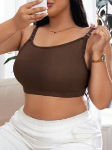 Set de 3 piezas Sujetador de maternidad y lactancia talla grande, sujetador de lactancia de una pieza sexy y sencillo de apertura frontal, camiseta de sostén cómoda y de elevación para embarazo y postparto