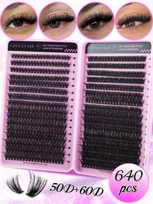 544/640pcs D-Curl Fluffy False Eyelashes, High Capacity, Suitable For Creating Dense, Fluffy And Natural Eye Makeup, DIY Home Makeup, Large Capacity Single Lash Book, Suitable For Beginners, Starters, Makeup Artists, Soft And Long-Lasting, Can DIY Fox Eye/Cat Eye Makeup, Segmented Lash Extension, Portable Lash Book, Convenient For Travel, Suitable For Stage, Wedding - D - View 14
