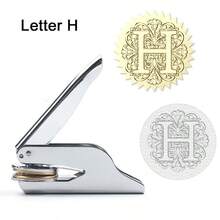 1 件不锈钢压花印章，巴洛克风格 26 个字母 A-Z 首字母系列，带花卉图案，手持式图书馆印章，首字母压花印章，婚礼压花印章，纸质压花印章，适用于书籍、信封、婚礼请柬和图书馆材料学校用品，返校