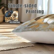 4 件黄色抽象花卉印花装饰抱枕套 [无枕芯]，17.7*17.7 英寸 (45*45 厘米)，[单面印花] 涤纶靠垫套，房间装饰，家居装饰，卧室装饰，沙发、床、客厅、卧室、车内、办公室、酒店等房间装饰用品，适合所有季节。馈赠亲朋好友的完美礼物