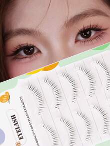 5 对自然假睫毛，轻盈，适合新娘、约会、旅行，4-8 毫米 - 自然纖長款 - 查看 1