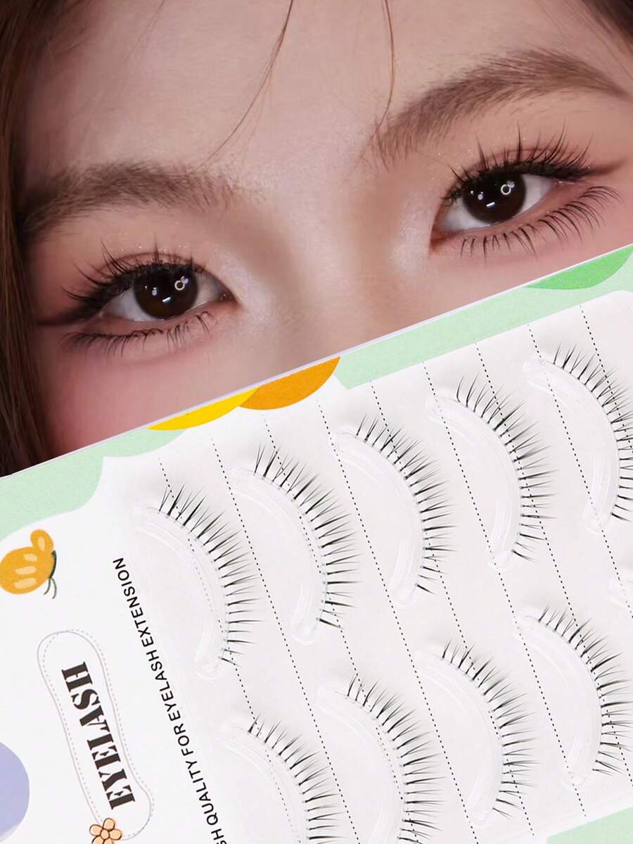 5 对自然假睫毛，轻盈，适合新娘、约会、旅行，4-8 毫米 - 自然纖長款 - 查看 1