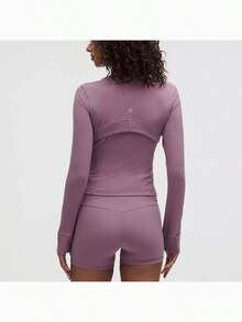 Define Cropped Jacket Nulu-For Yoga Gym Running-Sweat-Wicking-Yoga-All Seasons Sport-Spring/Summer-Autumn/Winter-Back To School - Lavender Lux/Mirror Silver - 查看 3