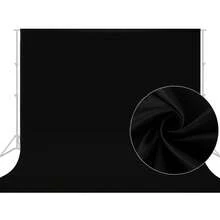 10x10 FT Black Backdrop Background For Photography, Large Black Photo Backdrop Curtain Drapes, High Density Polyester Fabric Black Screen Backdrops For Party Portrait Photoshoots Booth Video Studio - màu đen - Xem 1
