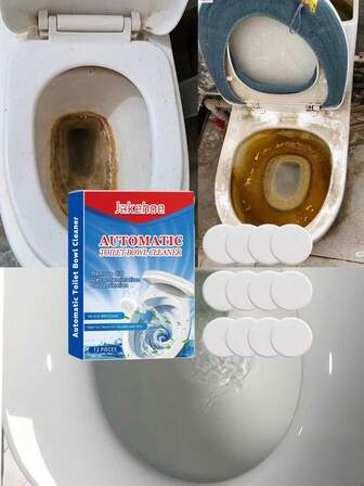 jakehoe Toilet Bowl Cleaning Tablets - Effervescent Descaler For Hard Water Stains & Odor Removal | No Scrubbing, 12-Hour Freshness, Septic Safe (12 Count)