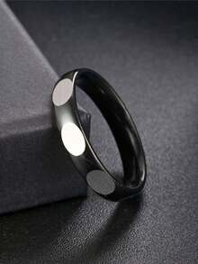 1 pieza Anillo de acero de titanio, anillo minimalista para parejas, acero inoxidable - Multicolor - Ver 18