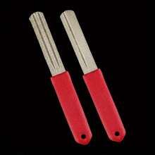 1 Fish Hook Grinder With 3 Slots On Both Sides - Anchor Hook Grinding Stone Hook Tip Filing Plate, Portable Grinding Tool With Handle, Fine And Medium Particle Size, Suitable For Fishing