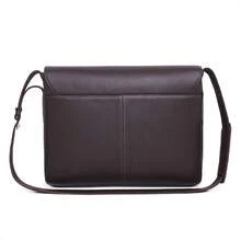 Men's Crossbody Briefcase Shoulder Bag With 15.6" Laptop - Rust Brown - View 2