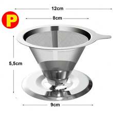 Filtro Coador De Café Inox 103 - Com Pegador em Silicone - Peneira Aço Reutilizável - Prata - Visão 4