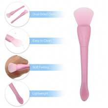 2 Pcs Silicone Face Mask Brushes, Face Mask Applicator Brushes, Soft Silicone Brushes - White Pink - View 3