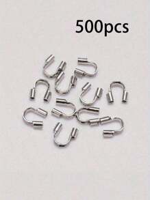 500pcs/100pcs Copper U-Shaped Clip Buckle Cord End Tips - Crimp Beads For DIY Jewelry Making Accessories - Cord Wire Protector For Necklace And Bracelet