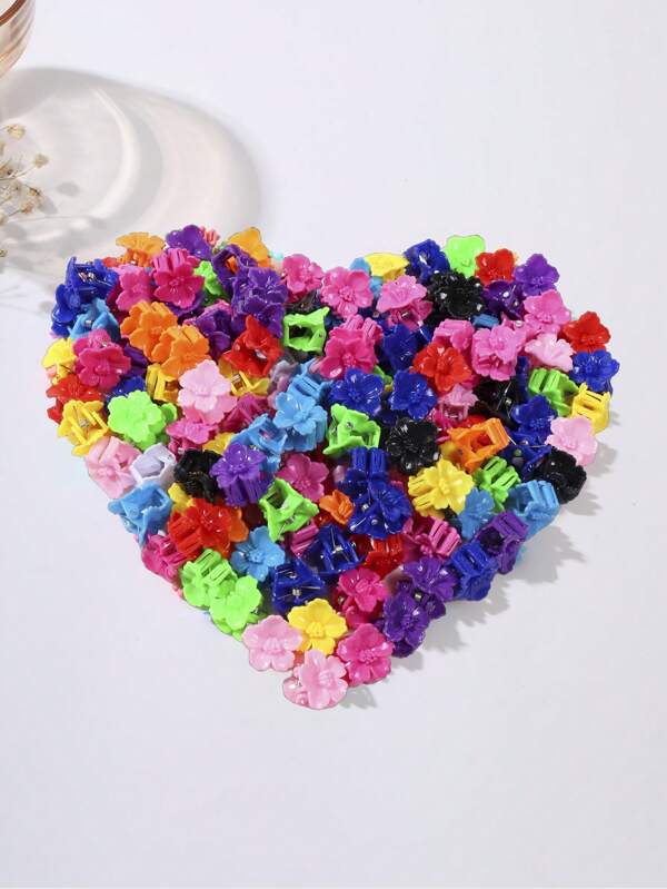 20/50pcs Peach Blossom Colorful Small Hair Claw Clips - Cute & Sweet Fashion Accessories For Girls, Suitable For Baby Bangs, Side Strands, Daily, Casual, Holiday Party Hair Decor, Clip On Nicely From Any Angle