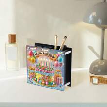 DIY Diamantmalerei-Set - Schmetterlings-förmiger Acrylstifthalter, asymmetrischer Insekten-Motiv Schreibtisch-Organizer Box für Bürodekoration, Schulanfang, Schulmaterialien, Federmäppchen, Stiftbeutel, Schultasche