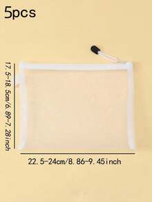 5pcs Baby Nursery Storage Bags, Children's Puzzle Toy Storage Pouch, Breathable Travel Baby Clothes Organizer Bag, Kids Stationery Pencil Case - White - View 7