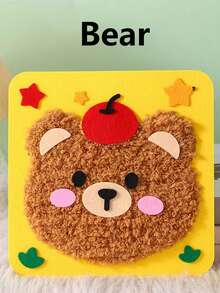 1件儿童手工编织毛线画，卡通动物DIY制作材料玩具贴纸，男孩女孩最佳生日礼物，随机配件颜色，圣诞礼物，节日礼物，圣诞DIY，圣诞树装饰小礼物 - 彩色 - 查看 12