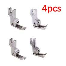 4pcs/Set Narrow Foot Presser Set, Suitable For Knits And Lightweight Fabrics - Sewing Machine Accessories With Left/Right Edge Guides - Silver - View 13