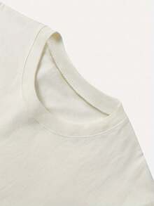 T-shirt femme à col rond à manches courtes avec impression de slogan de Noël - abricot clair - Voir 4