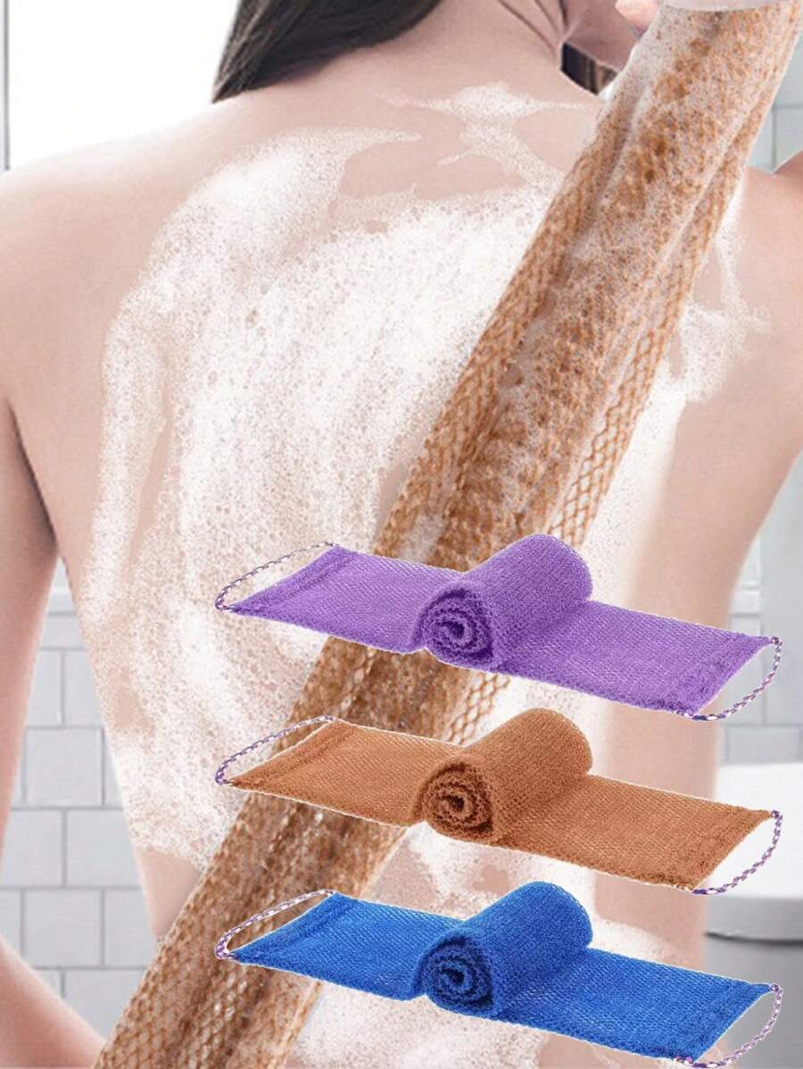 1 Pieces African Exfoliating Net Sponge, African Bathing Back Scrubbers, Shower Net Body Scrubber With Pull Strap