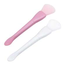 2 Pcs Silicone Face Mask Brushes, Face Mask Applicator Brushes, Soft Silicone Brushes - White Pink - View 5