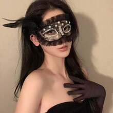 Party Masks, Masquerade Masks, Half Face Masks, Party Decorations, Cosplay, Lace, Headdress Props - Multicolor - View 9