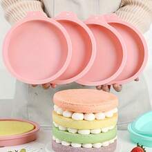 [Non-Stick] Silicone Layered Cake Mold Set, 4"/6"/8" Silicone Non-Stick Cake And Bread Mold - Multicolor - View 1