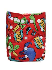 1pc Reusable Printed Cloth Diaper, Dinosaur Print Baby Training Pants, Soft Inner Fleece Material Breathable, Skin-Friendly For Baby - Multicolor - View 9